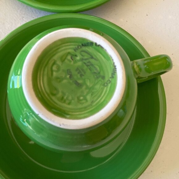 Fiestaware Shamrock Green coffee tea cup and saucer set Discontinued 6oz - Picture 8 of 11